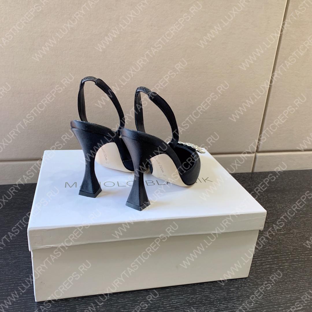 MANOLO BLAHNIK PRIETASLI SLINGBACK MULE BLACK 419-0473-0005
