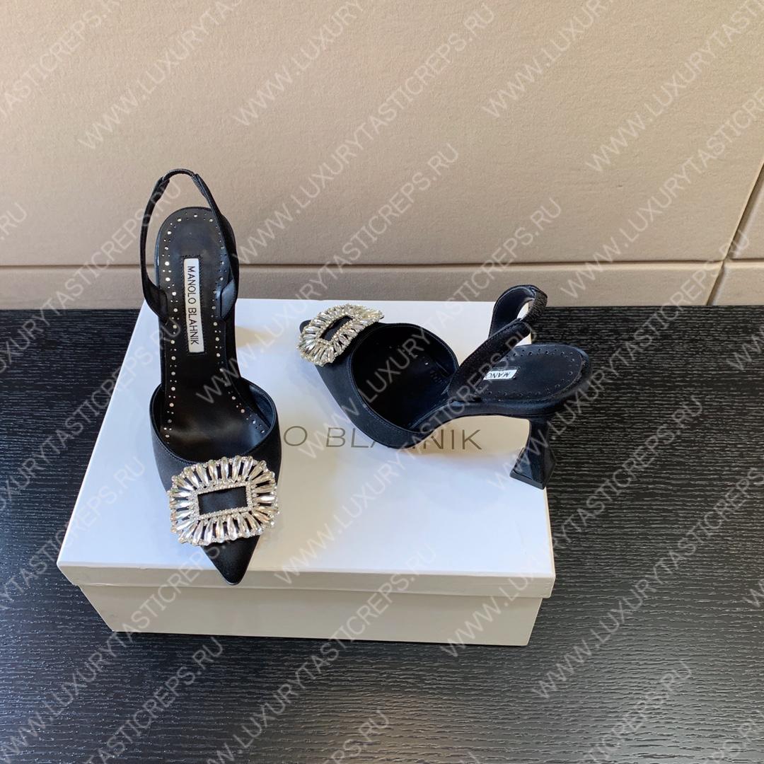 MANOLO BLAHNIK PRIETASLI SLINGBACK MULE BLACK 419-0473-0005