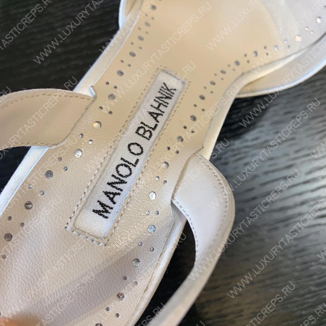 MANOLO BLAHNIK PRIETASLI SLINGBACK PUMPS WHITE 419-0473-0005