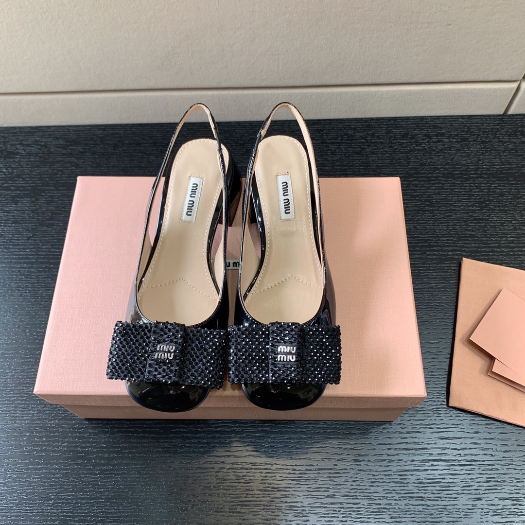 MIU MIU SLINGBACK PUMPS BLACK 5I808D
