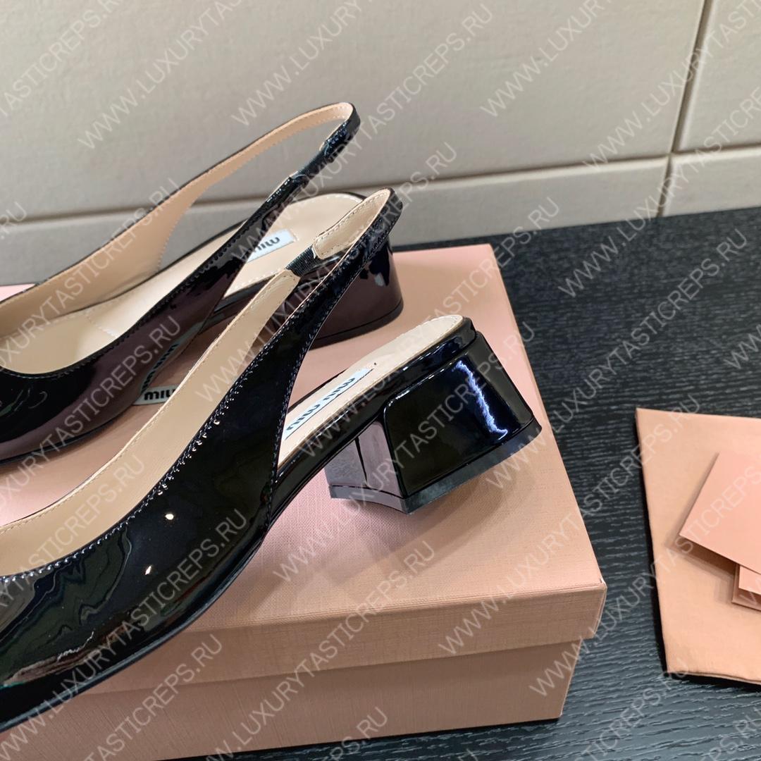 MIU MIU SLINGBACK PUMPS BLACK 5I808D