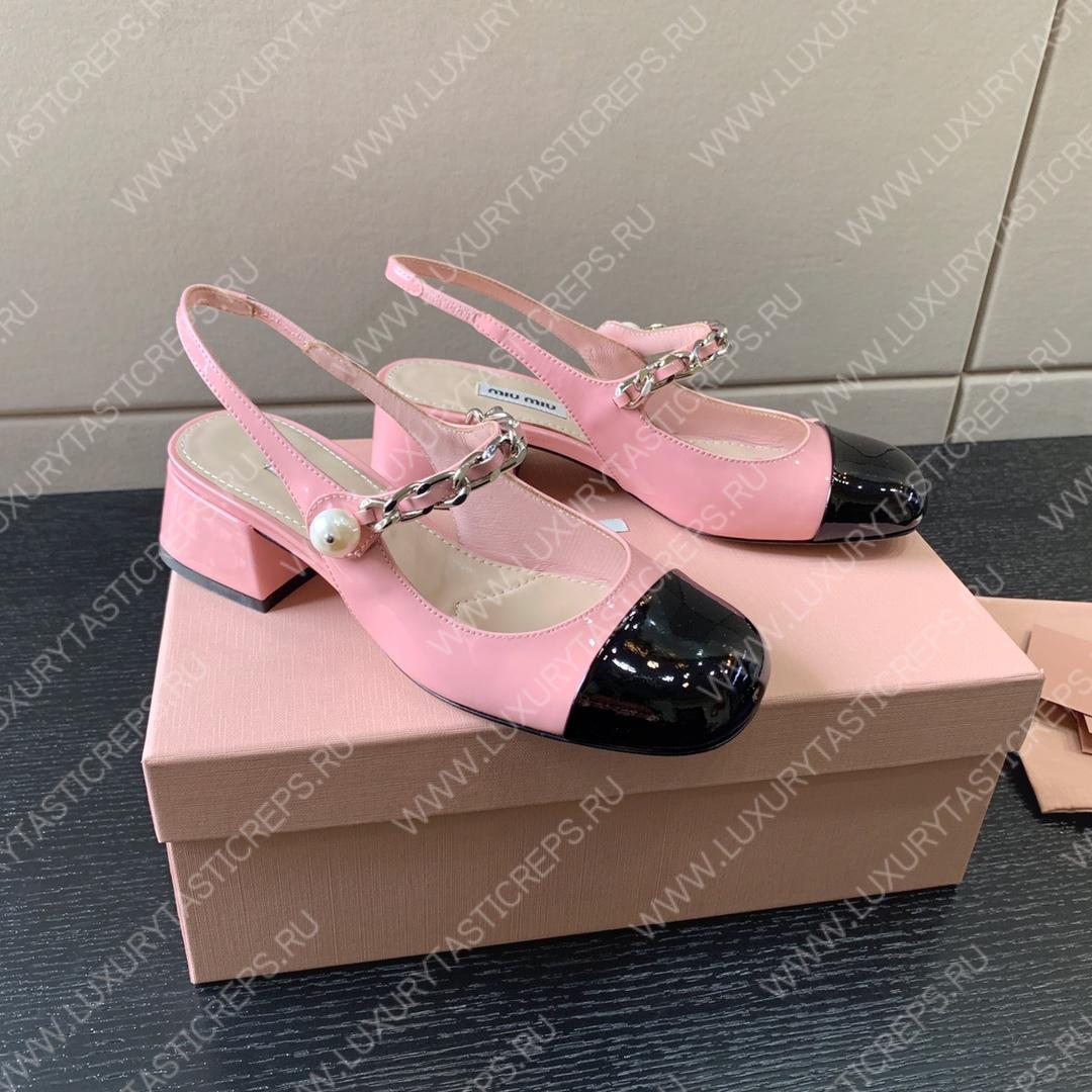 MIU MIU SLINGBACK PUMPS ALABASTER PINK 5I460D