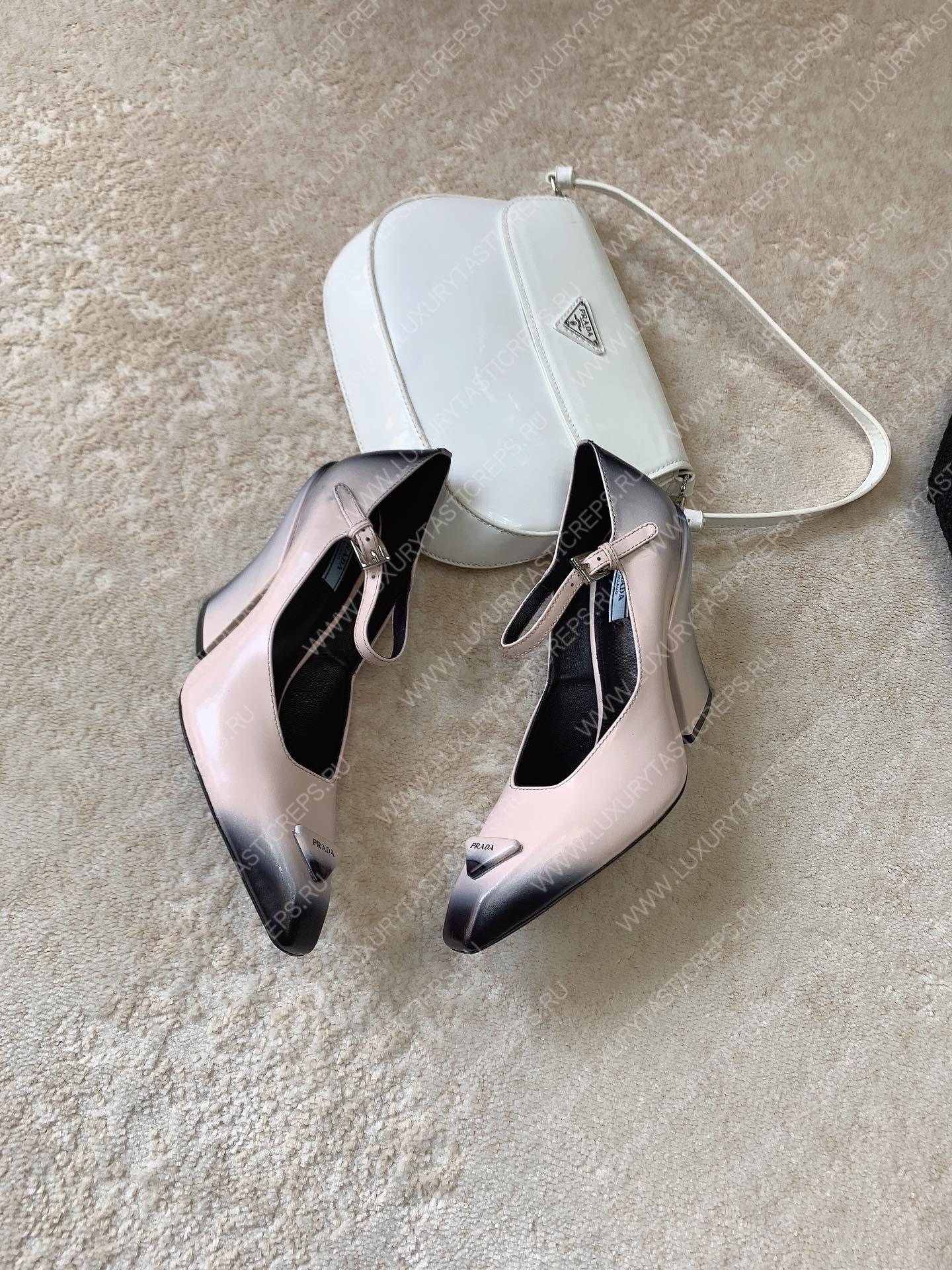 Pra*a brushed pumps leather platinum 1i982m