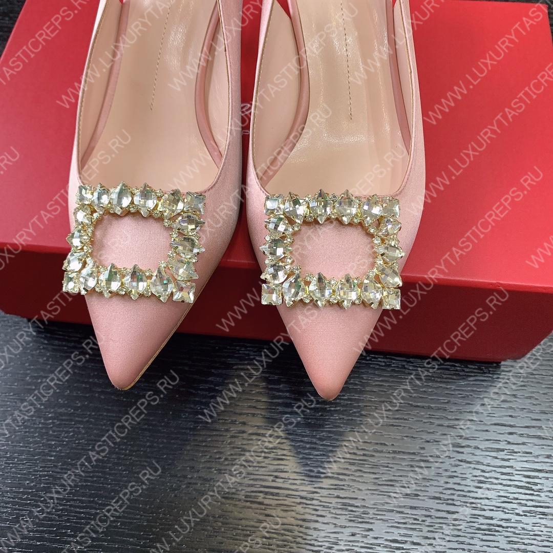 ROGER VIVER SLINGBACK PUMPS LEATHER LIGHT PINK RVW6383