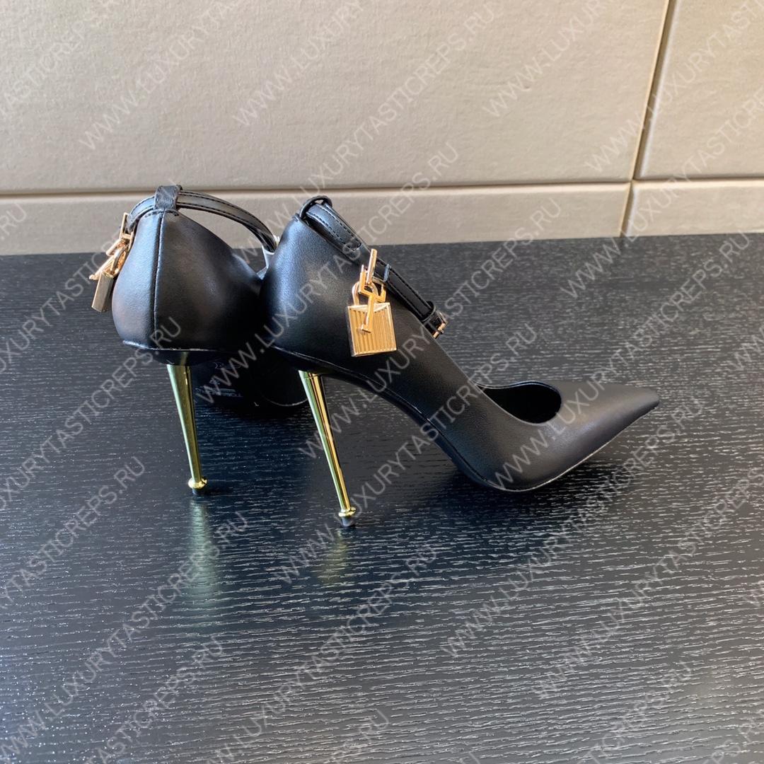 TOM FORD PADLOCK POINTY PUMP BLACK W2271T