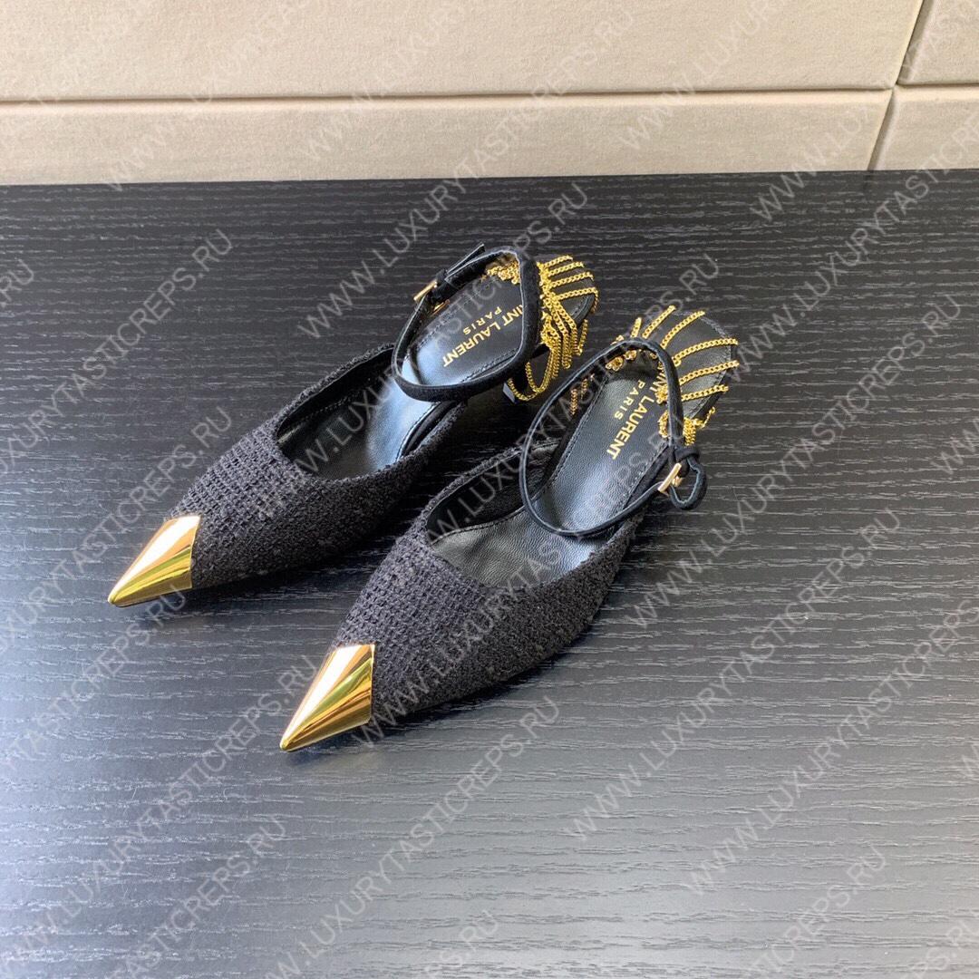 SAINT LAURENT SLINGBACK PUMPS BLACK 7131751TV