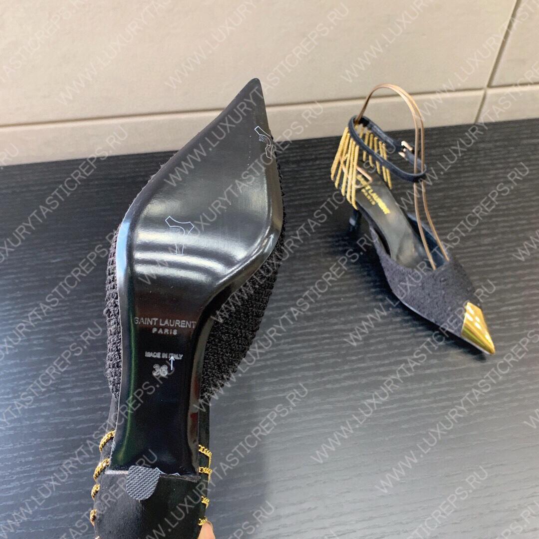 SAINT LAURENT SLINGBACK PUMPS BLACK 7131751TV
