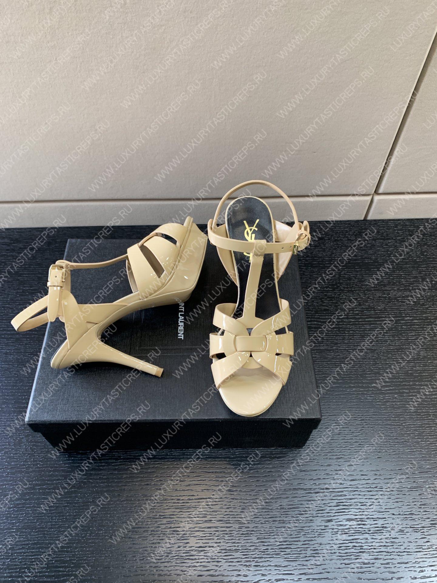YVES SAINT LAURENT TRUBUTE PLATFORM SANDAL BEIGE 315487AA