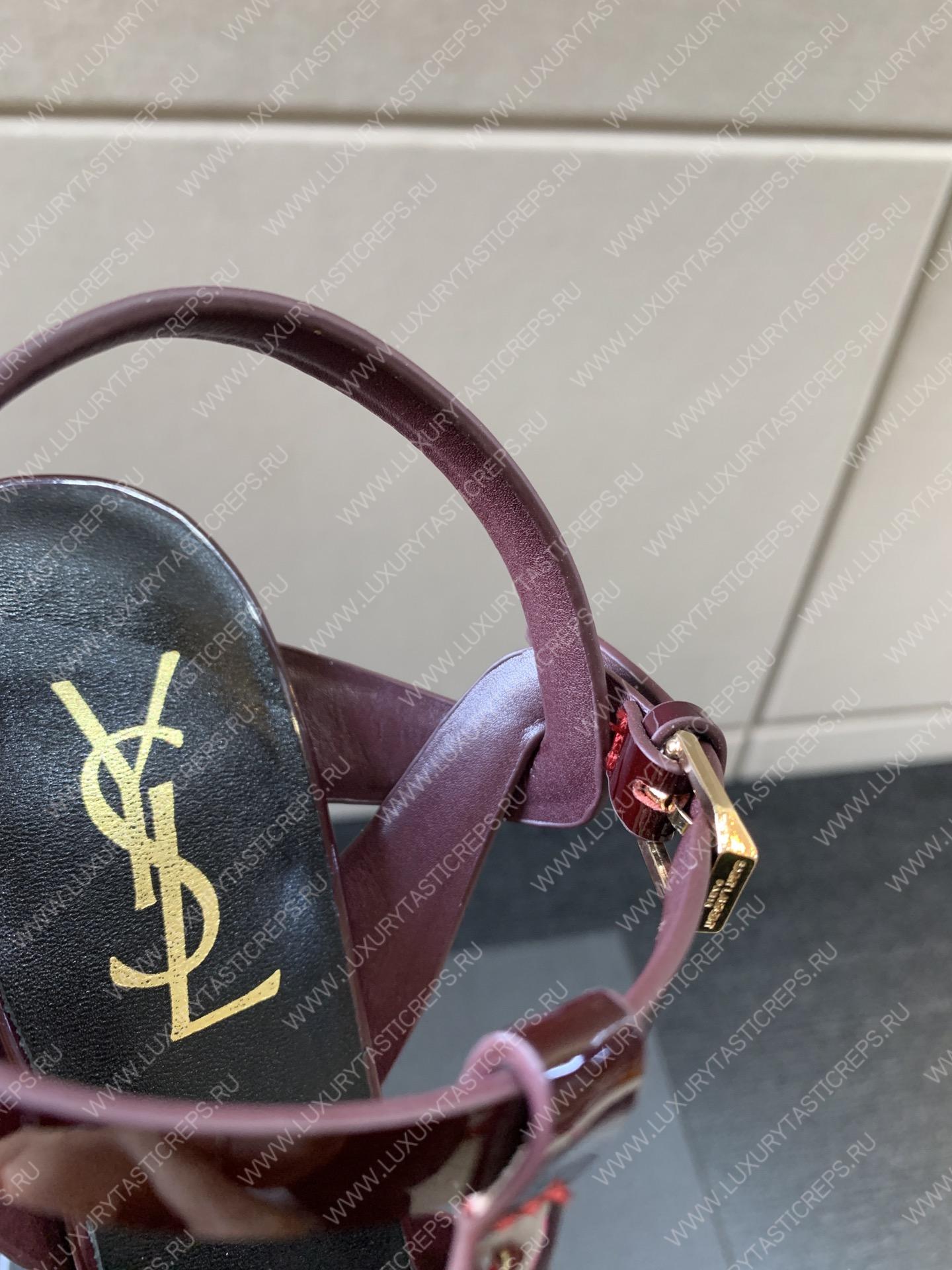 YVES SAINT LAURENT TRUBUTE PLATFORM SANDAL BURGUNDY 315487AA