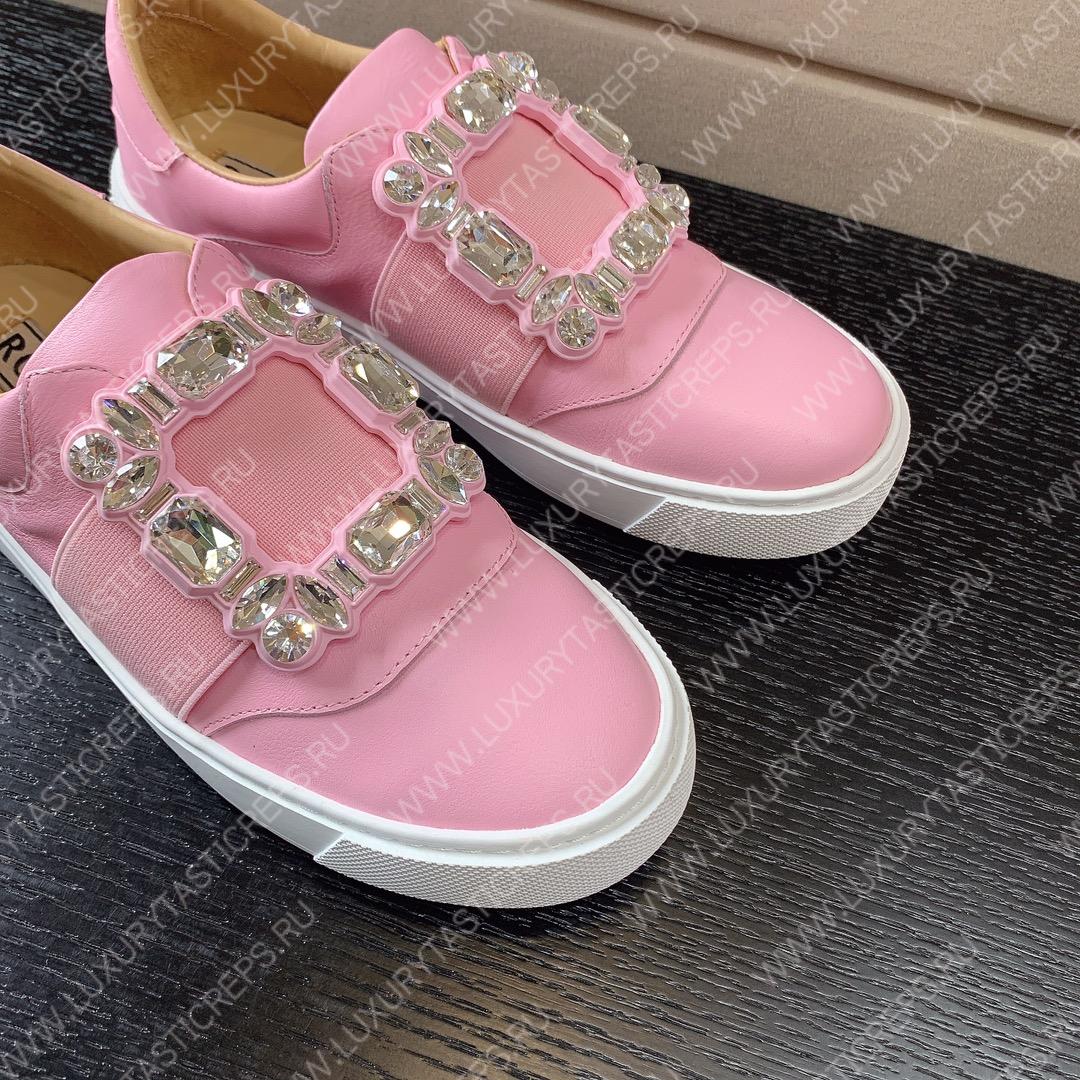 ROGER VIVIER STRASS BUCKLE SNEAKERS PINK RVW6873