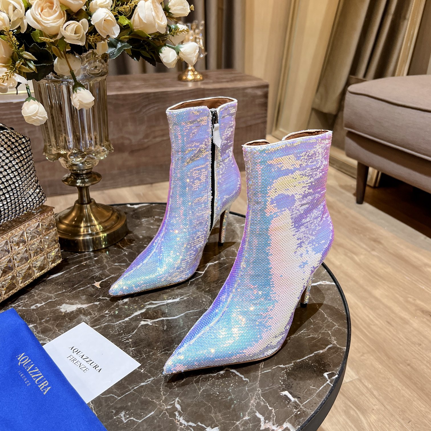 AQUAZURRA SAINT HONORE BOOTIE WHITE SHOMIDB1