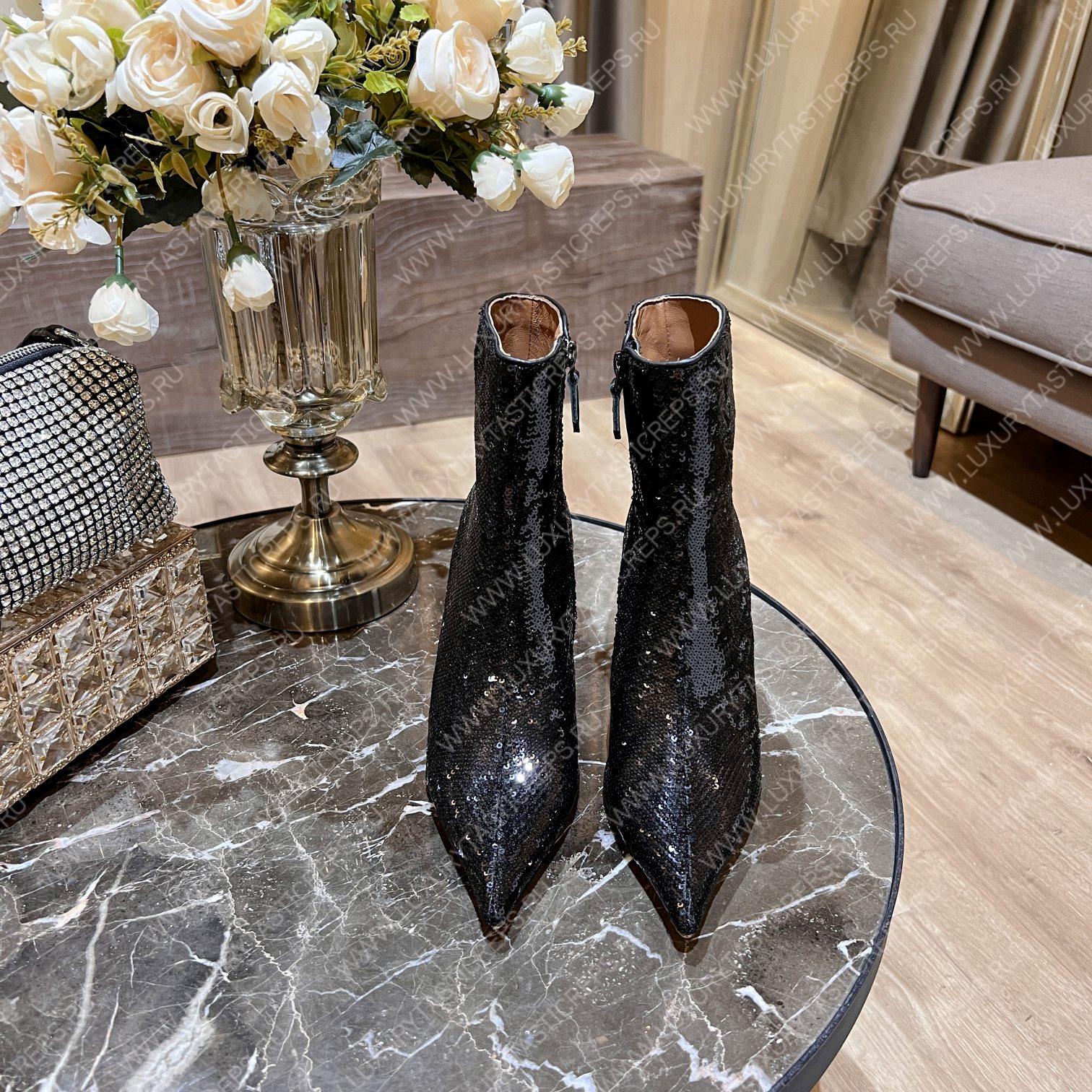 AQUAZURRA SAINT HONORE BOOTIE BLACK HOMIDB1