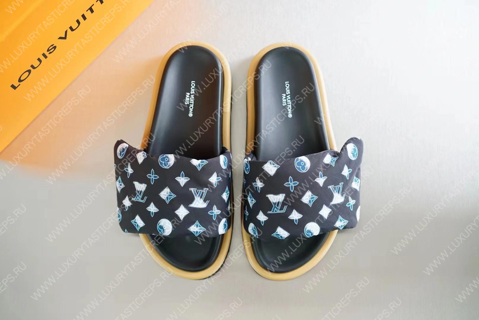 l**is V*t*n pool pillow flat comfort mule black/multicolor 1aabkl