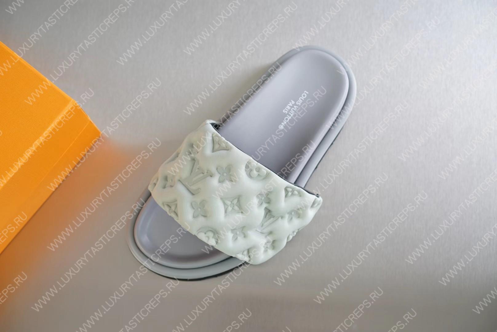 l**is V*t*n pool pillow flat comfort mule white 1aabku