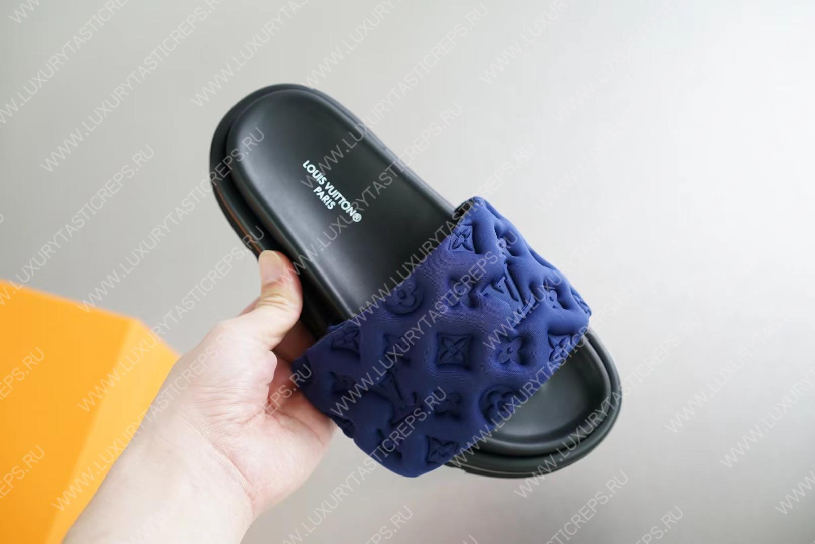 l**is V*t*n pool pillow flat comfort mule navy blue 1aabku