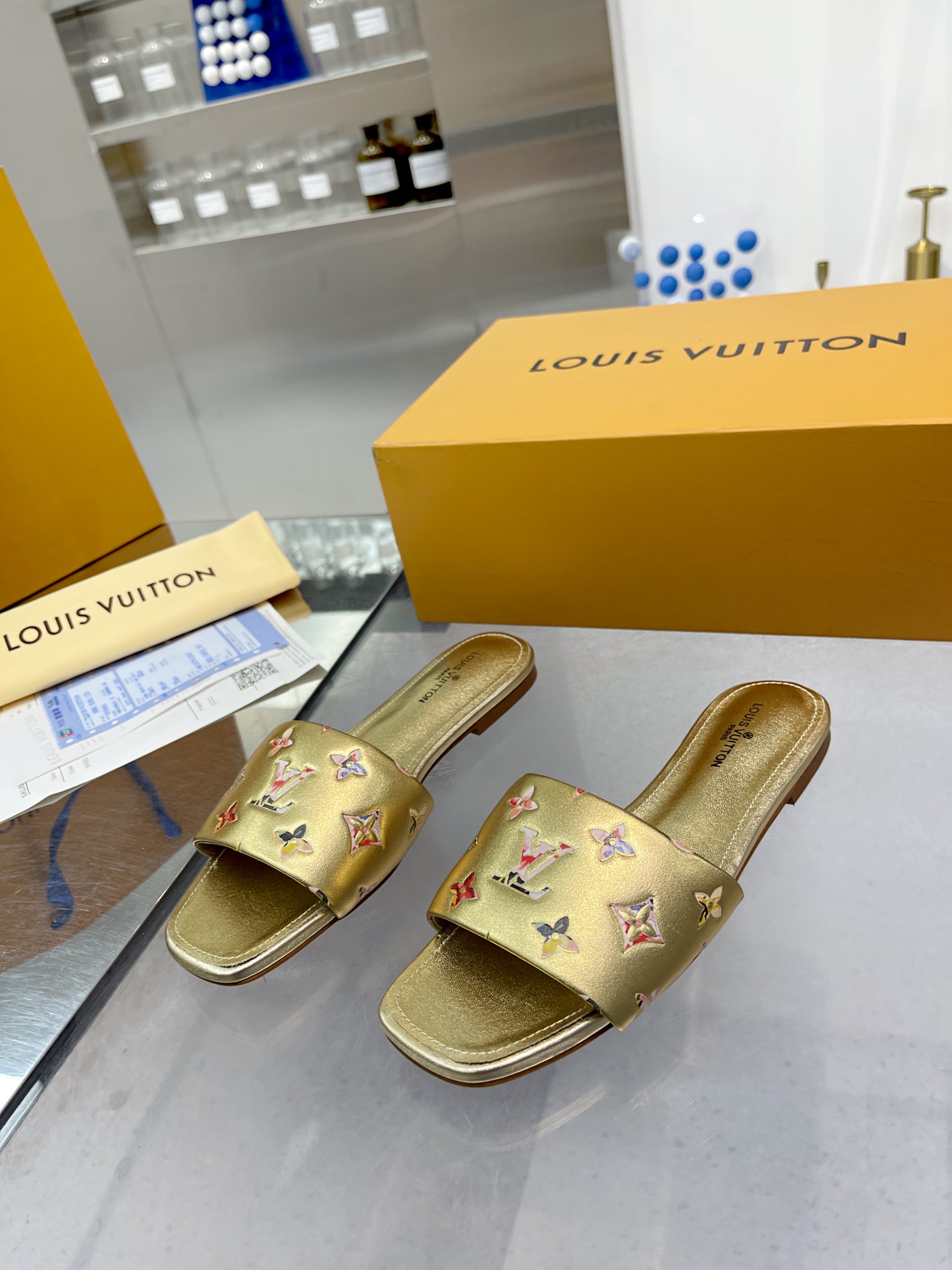 l**is V*t*n revival flat mules golden 1aaor5
