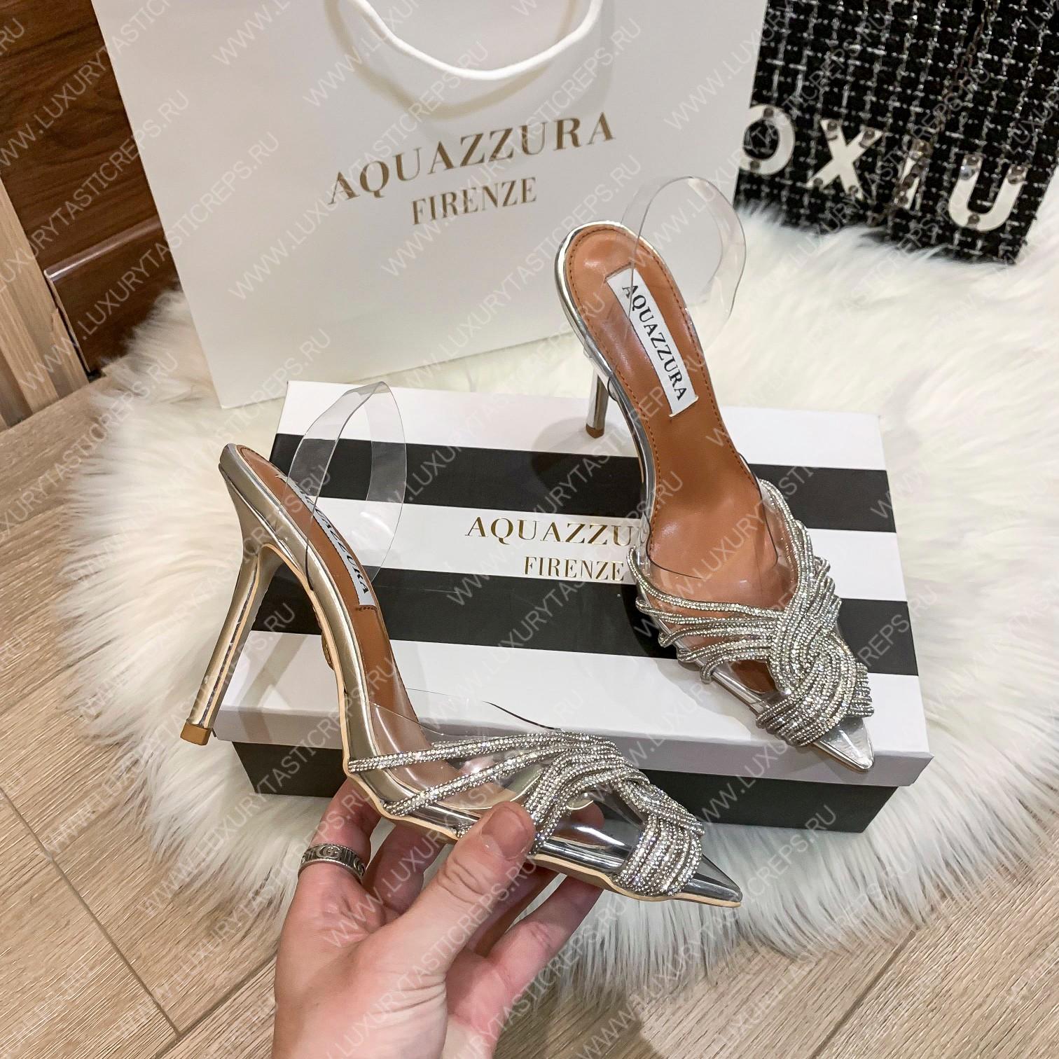AQUAZZURA GATSBY SLING 105 SILVER GASHIGL0