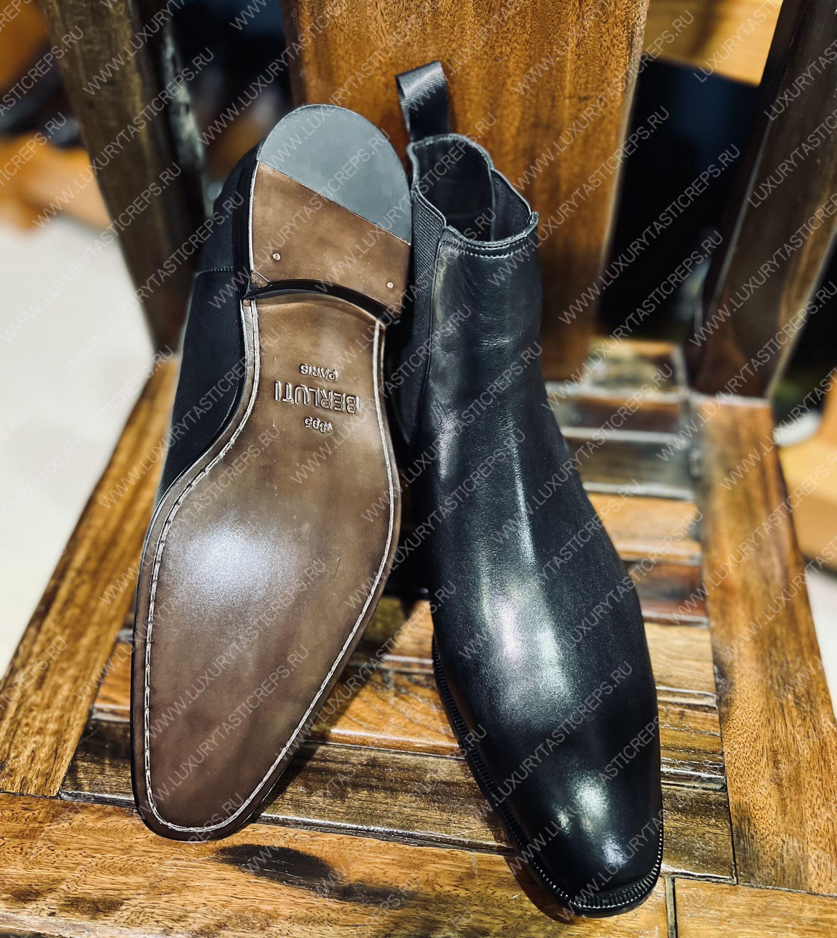 BERLUTI CARACTERE CAPRI BOOT NERO GRGIO S3644