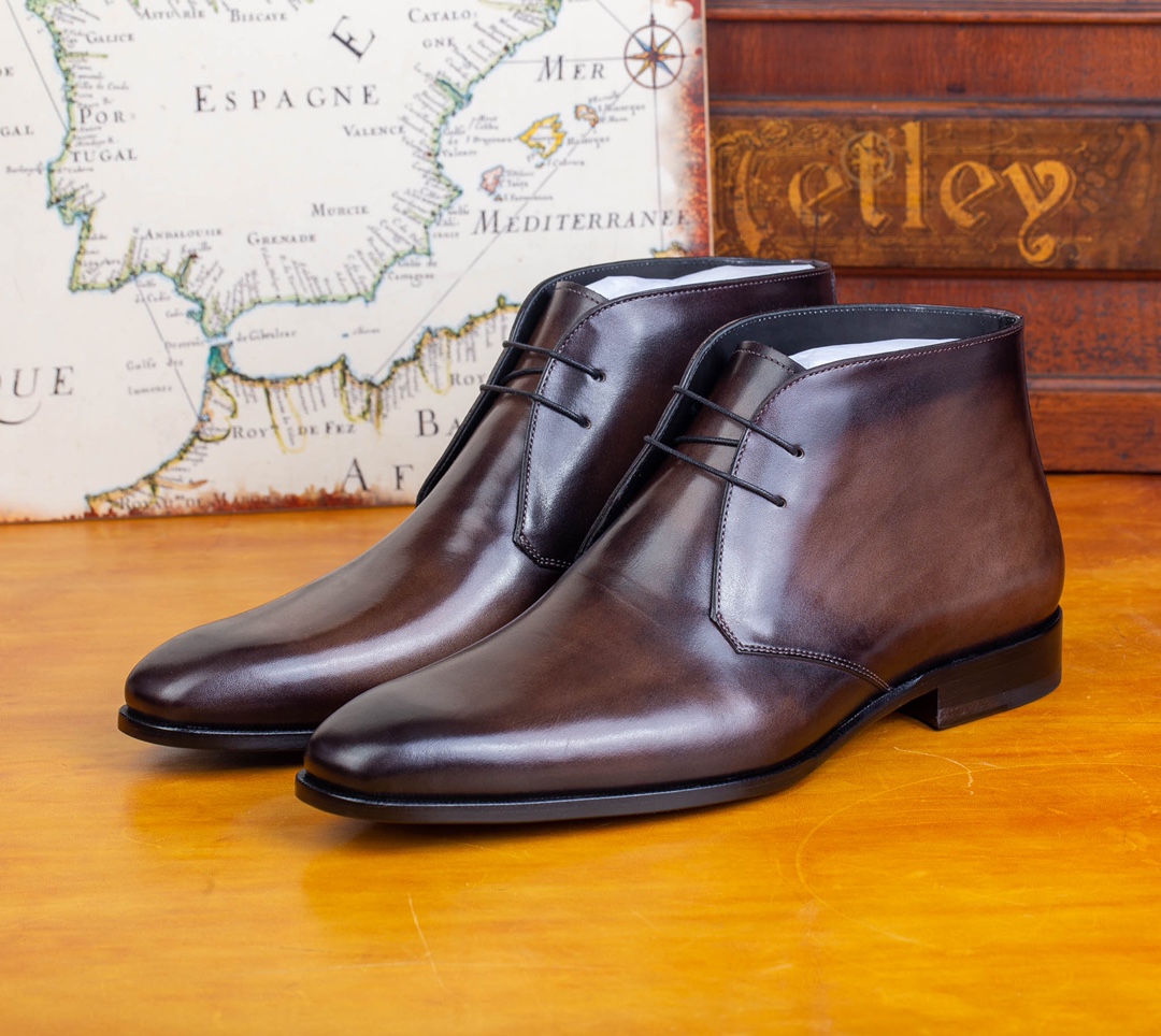 BERLUTI ALESSIO LEATHER BOOT BROWN S5838-V1