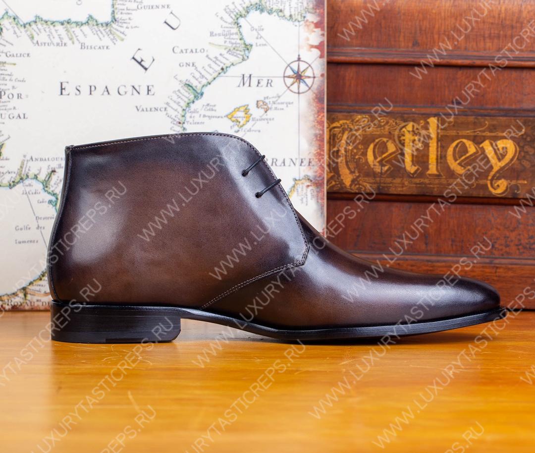 BERLUTI ALESSIO LEATHER BOOT BROWN S5838-V1