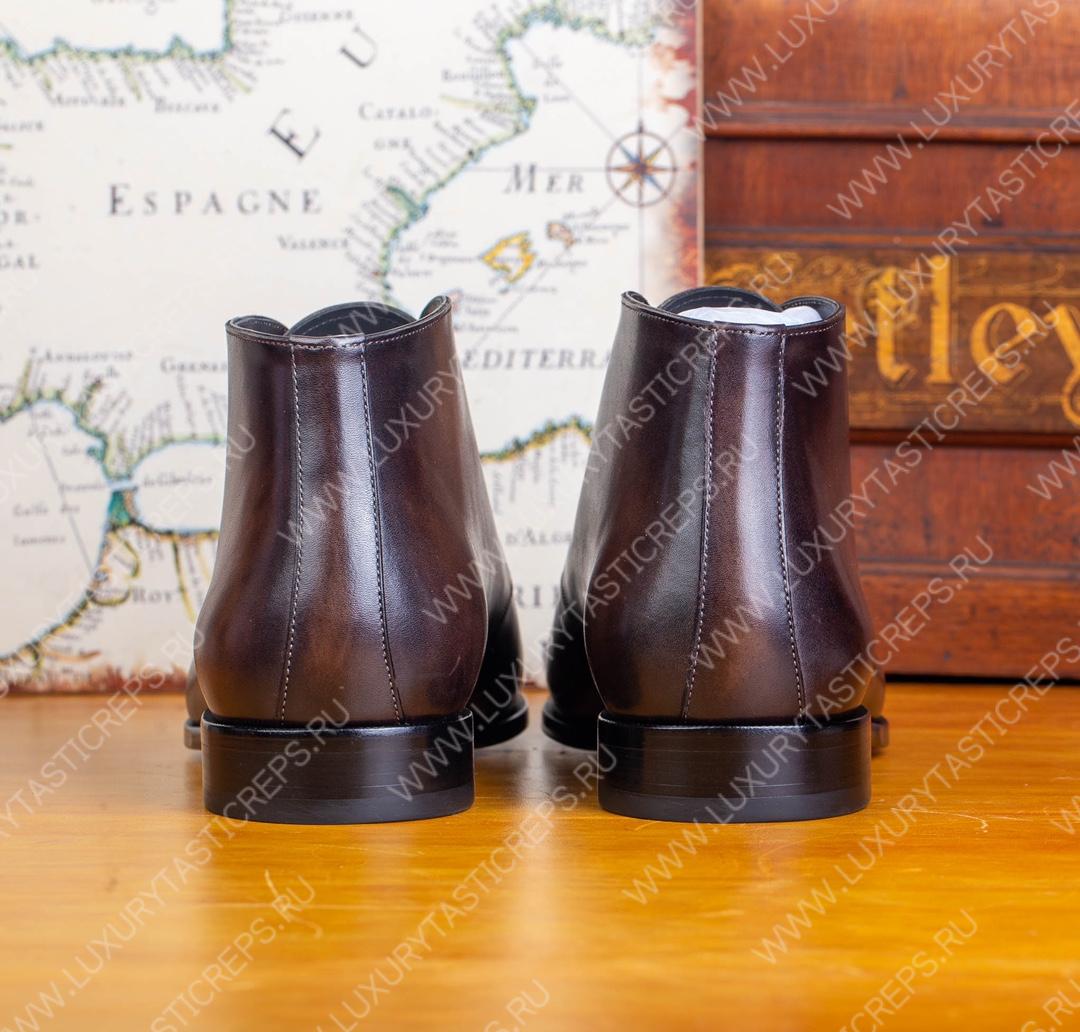 BERLUTI ALESSIO LEATHER BOOT BROWN S5838-V1