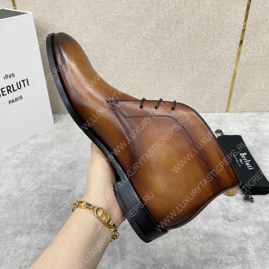 BERLUTI ALESSIO SCRITTO BOOTS INTENSE COCOA S6020-S34