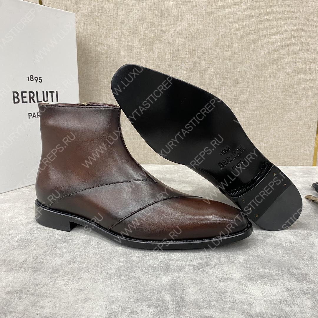 BERLUTI PATCHWORK DEMESURE BOOT BROWN S5591