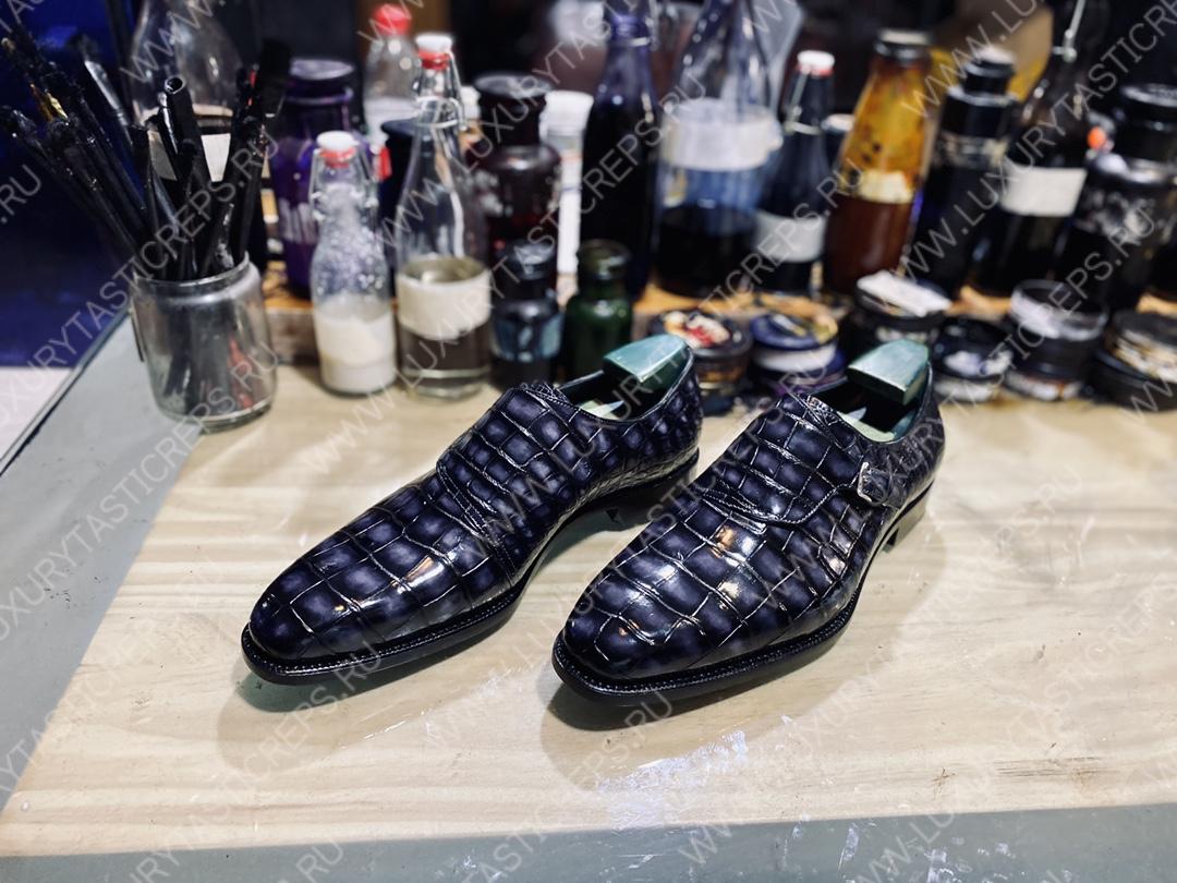 BERLUTI ALLIGATOR LEATHER LOAFER GREY S3289-E2