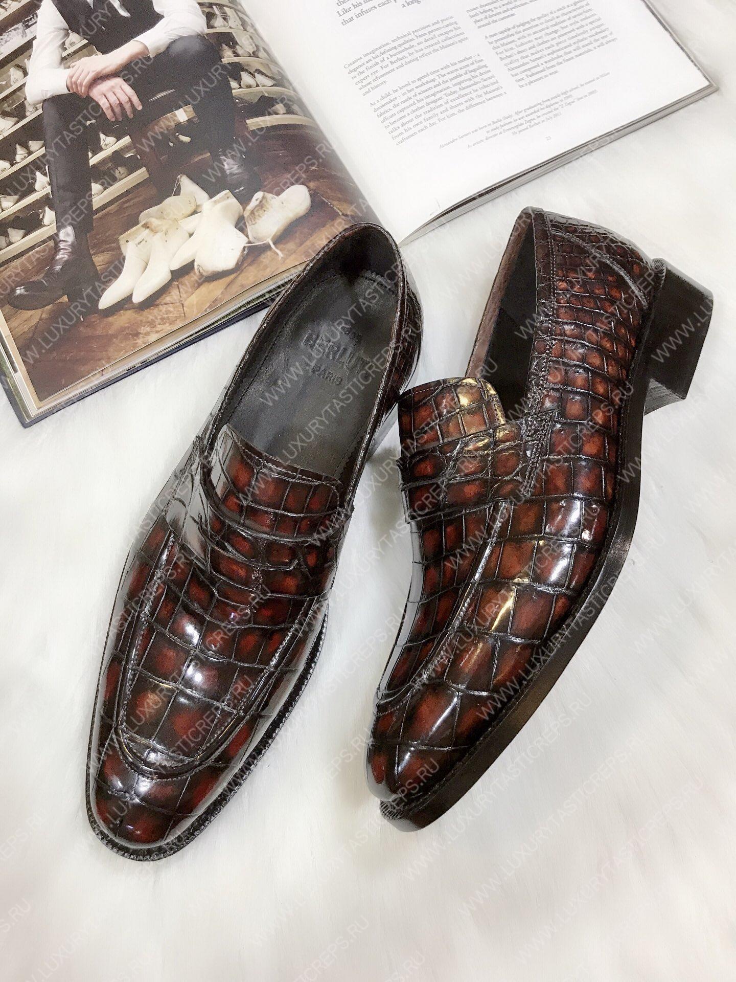 BERLUTI ALLIGATOR LEATHER LOAFER BURGUNDY S3204-E2