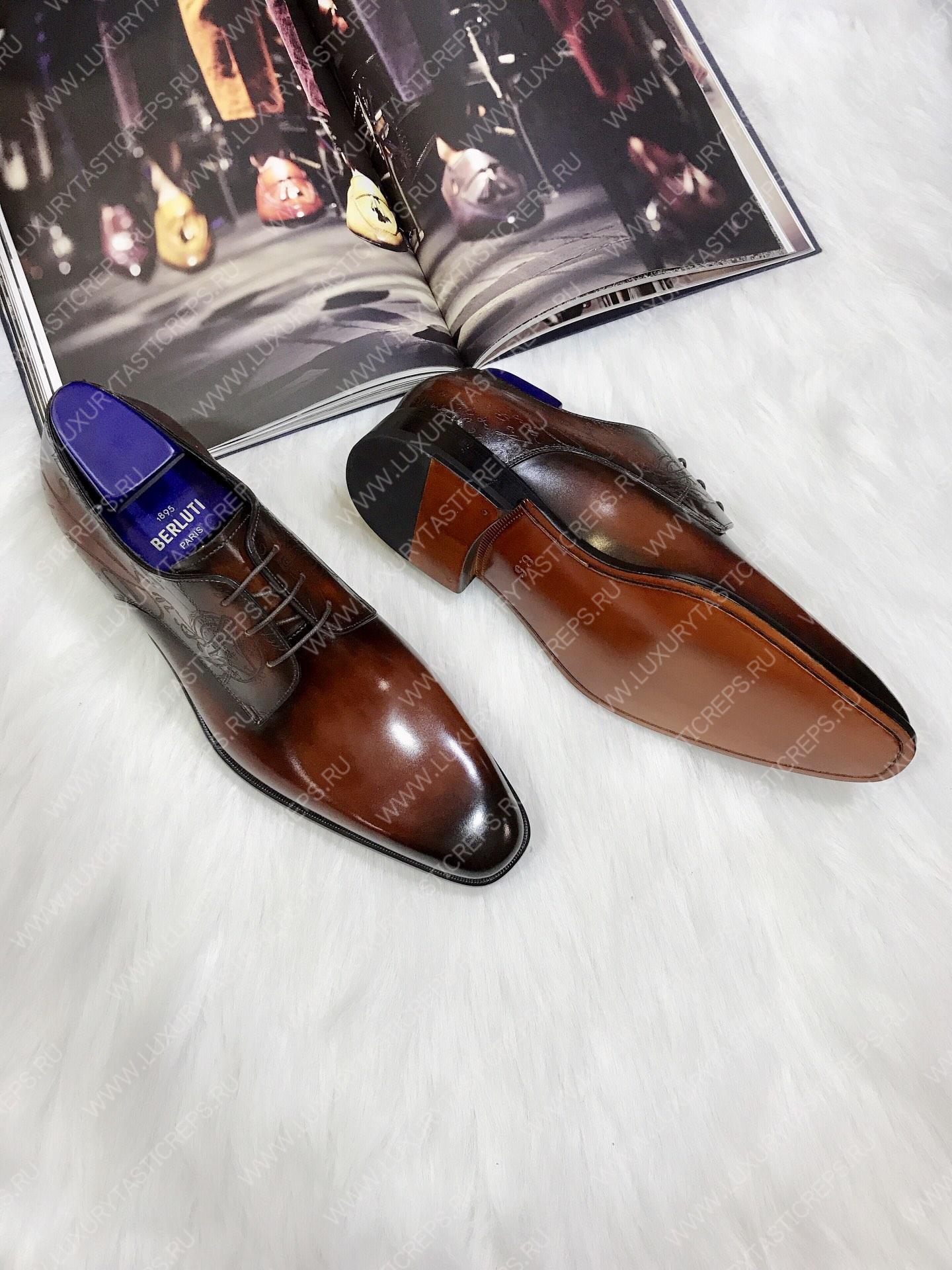 BERLUTI CLASSIC SCRITTO OXFORD INTENSE COCOA S4505-V2