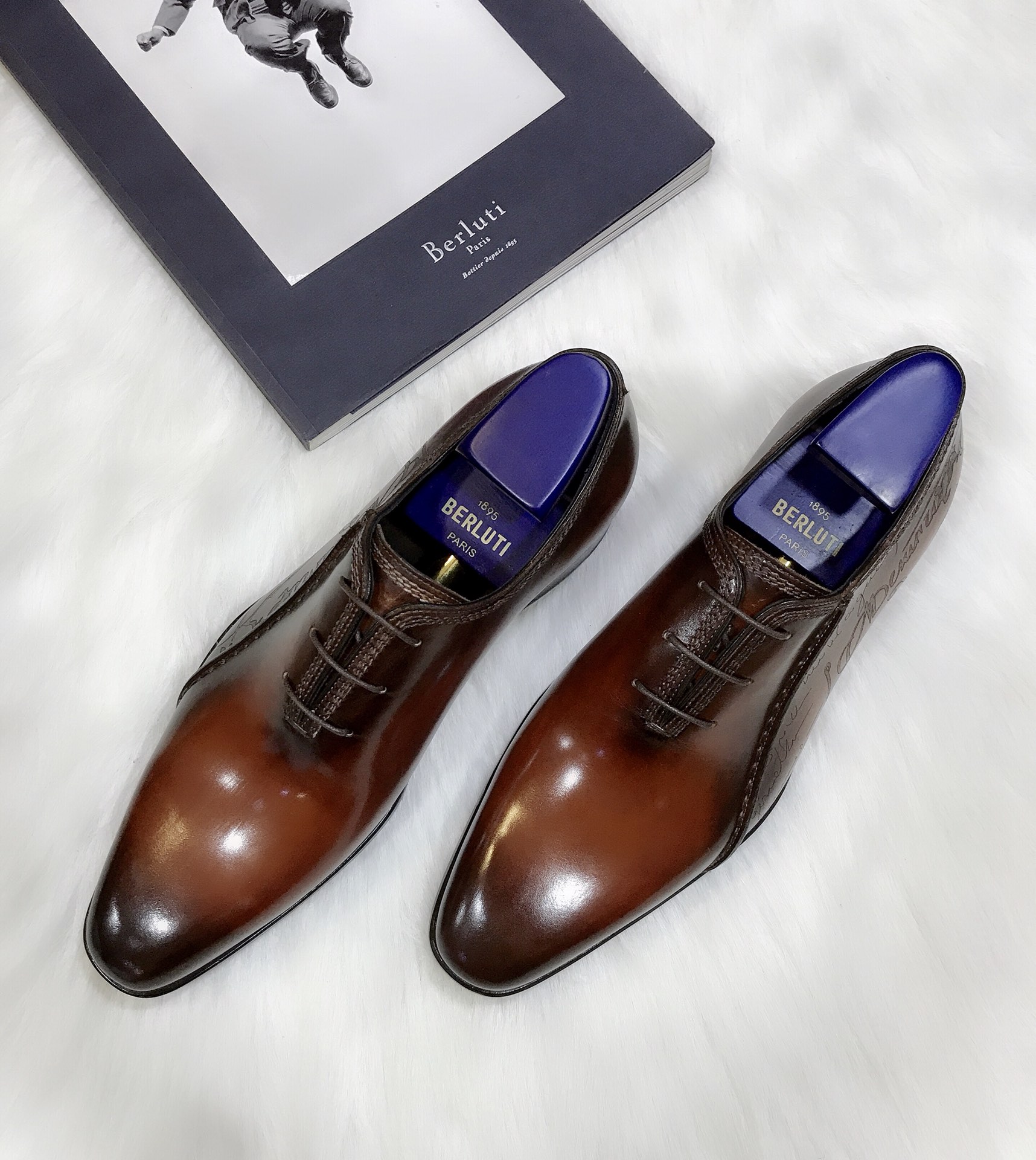 BERLUTI SCARS SCRITTO OXFORD INTENSE COCOA S4690-V2