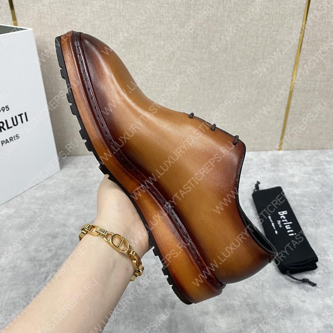 BERLUTI ALESSANDRO ALTO LEATHER OXFORD HONEY S5843