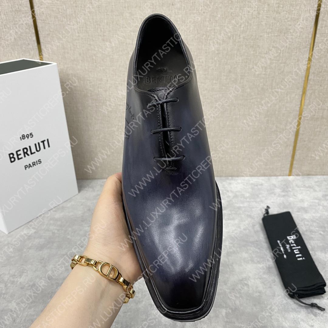 BERLUTI ALESSANDRO ALTO LEATHER OXFORD GREY S5765