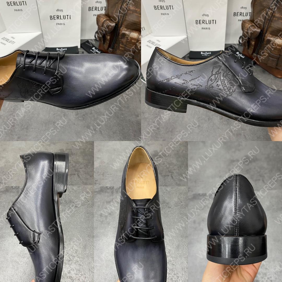 BERLUTI ALESSANDRO GALET SCRITTO BLACK S4505-V2