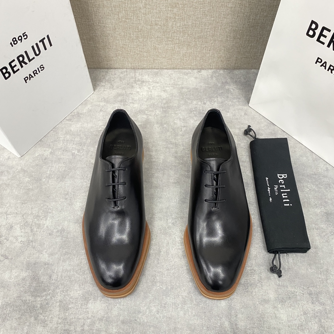 BERLUTI ALESSANDRO DEMESURE OXFORD BLACK S5581-V1