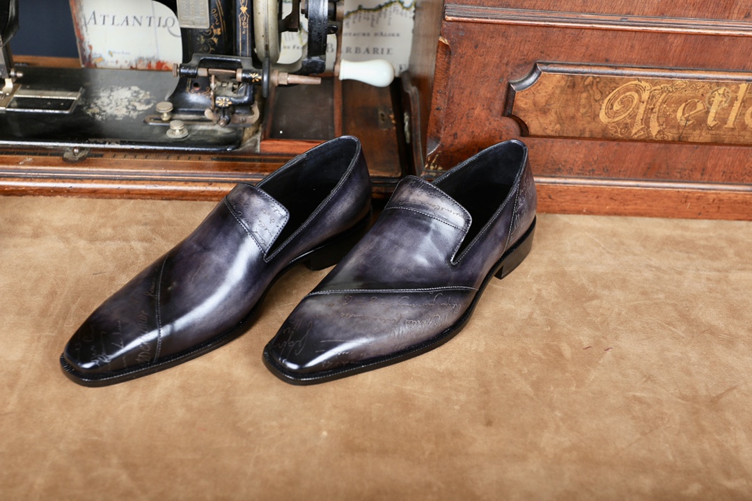 BERLUTI ALESSANDRO DEMESURE OXFORD GREY AND BLACK 2DB180