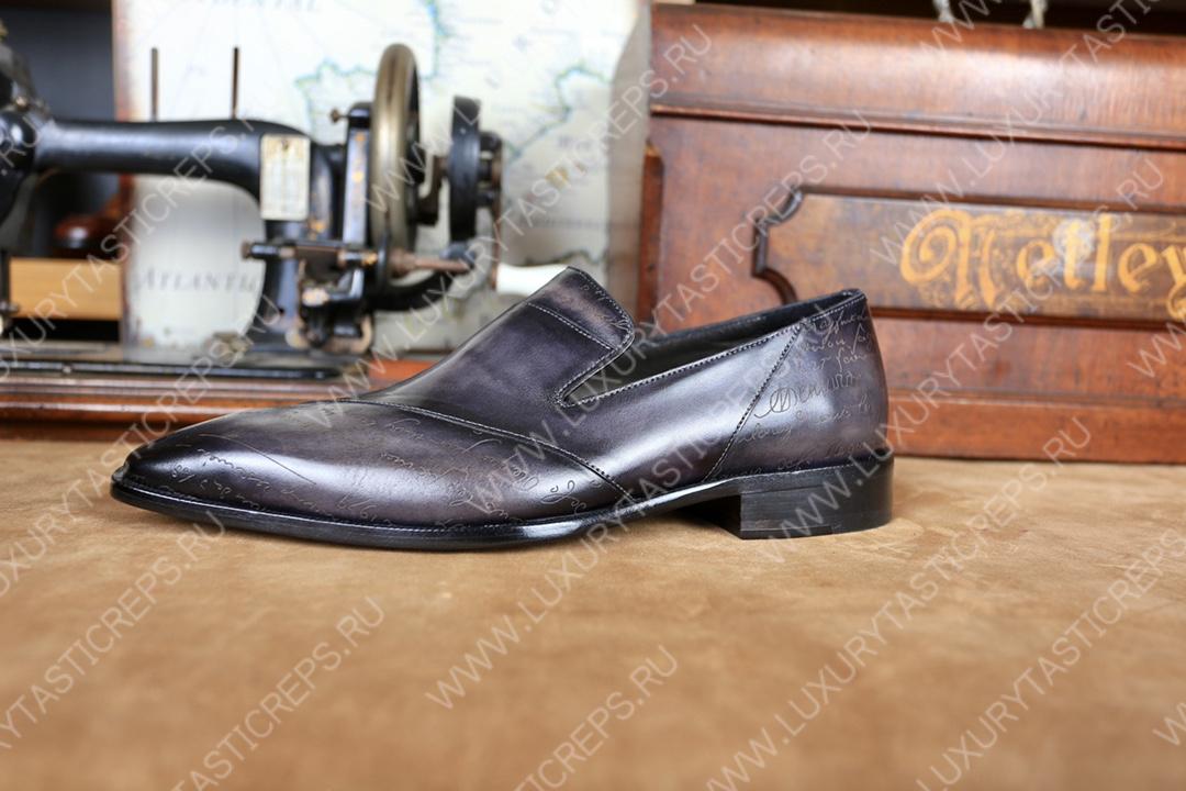 BERLUTI ALESSANDRO DEMESURE OXFORD GREY AND BLACK 2DB180