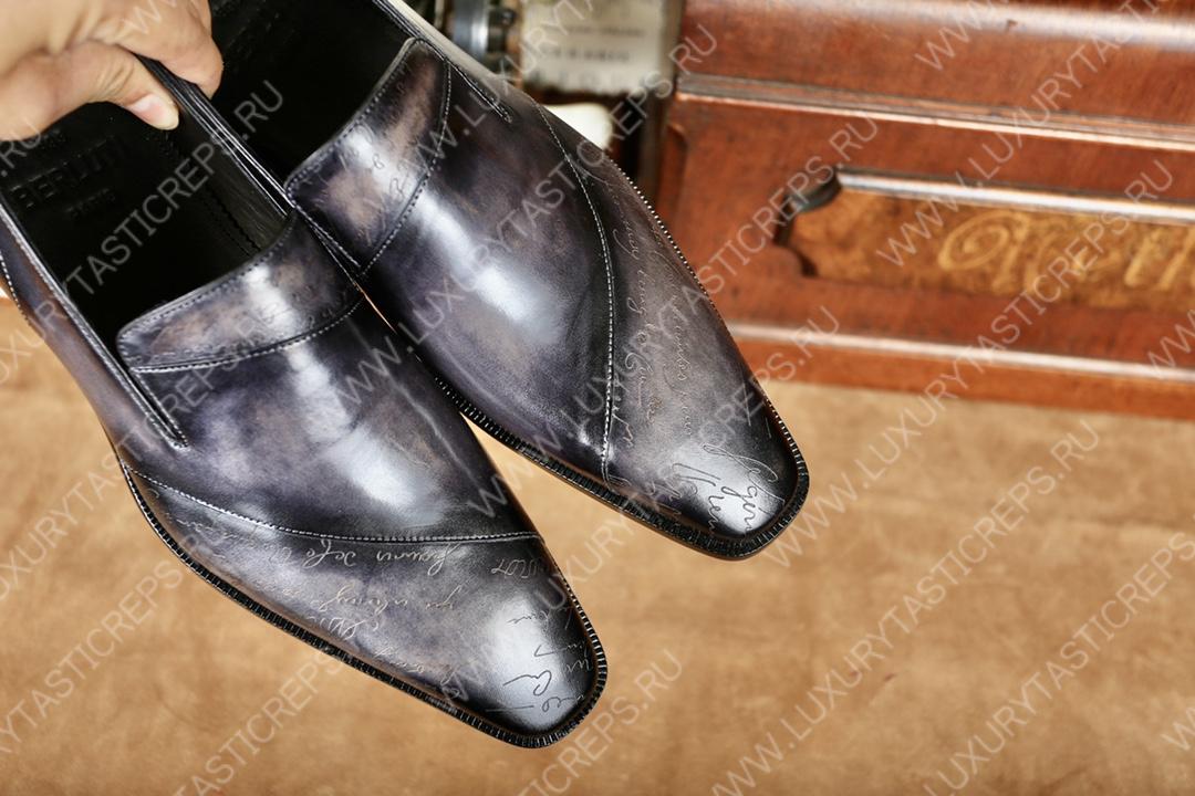 BERLUTI ALESSANDRO DEMESURE OXFORD GREY AND BLACK 2DB180