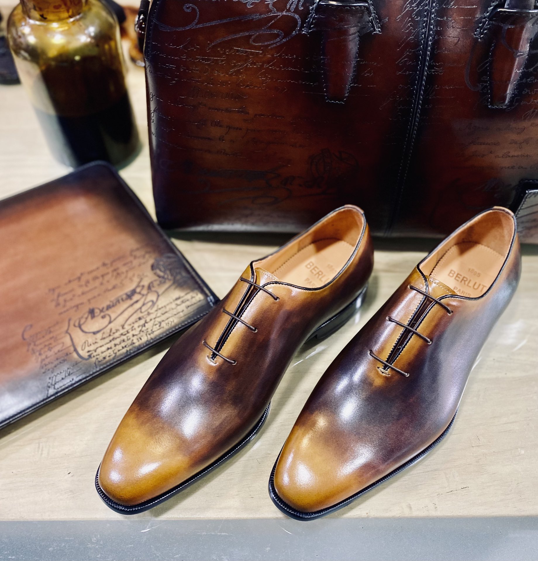 BERLUTI GALET SCRITTO LEATHER M0NK SHOE YELLOW S6025-V2