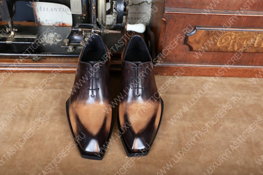 BERLUTI ALESSANDRO DEMSURE OXFORD BROWN AND BEIGE S1412-V1