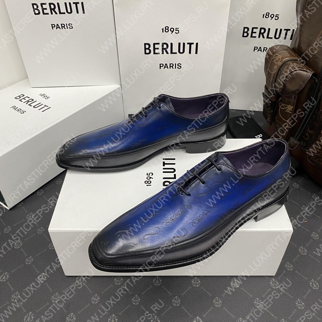 BERLUTI ALESSANDRO DEMESURE OXFORD STEEL BLUE S1412-V1