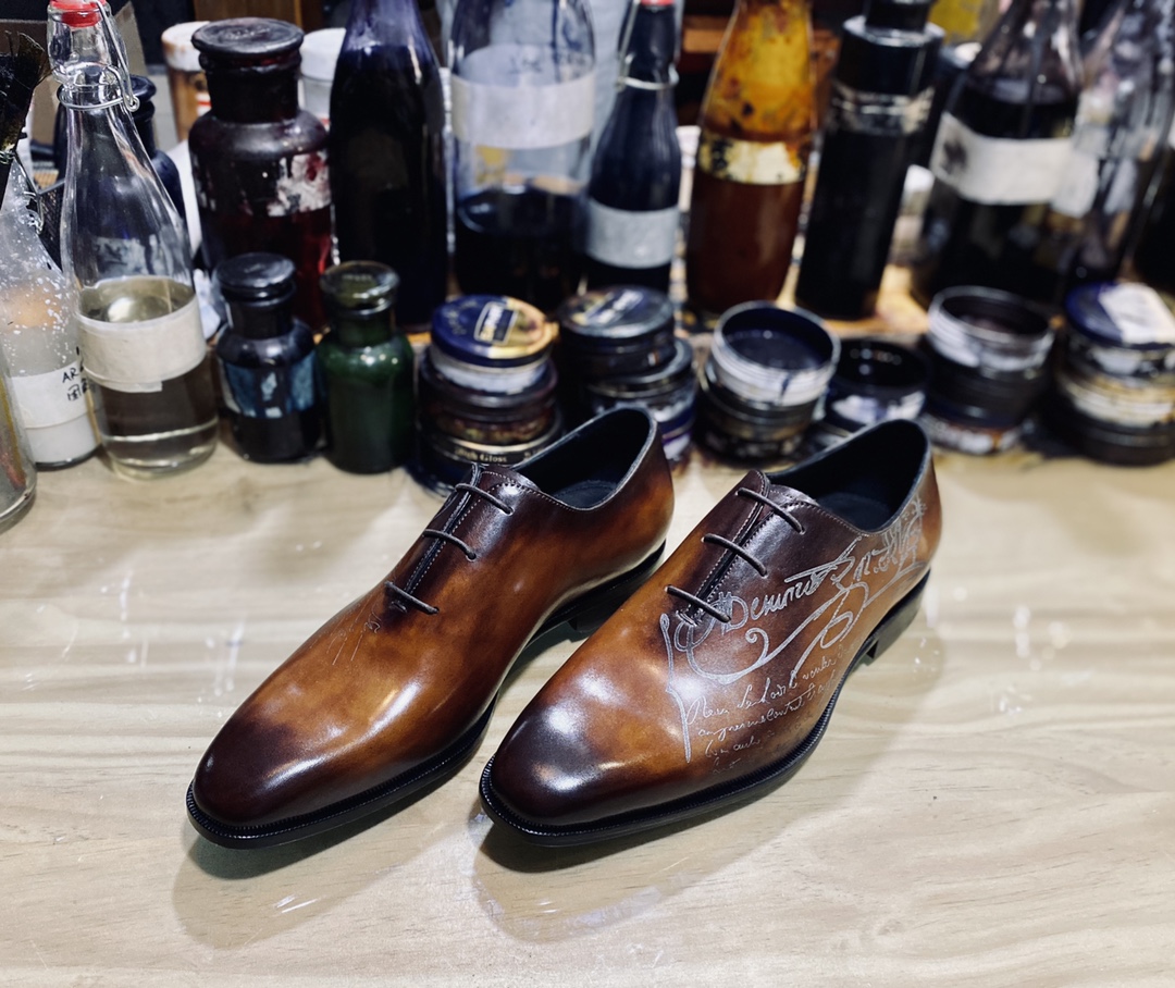 BERLUTI ALESSANDRO GALET SCRITTO OXFORD TOBACCO BIS S4505
