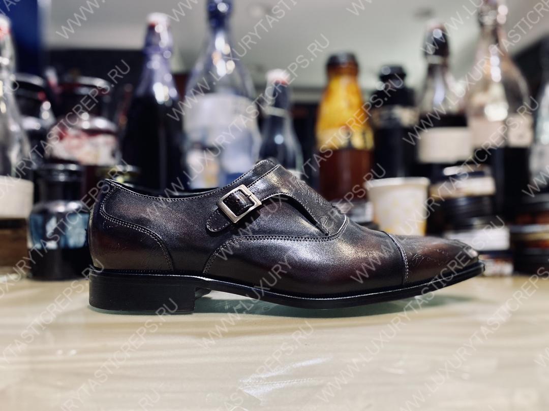 BERLUTI PATCHWORK DEMESURE MONK SHOE DARK BROWN S5590-V2