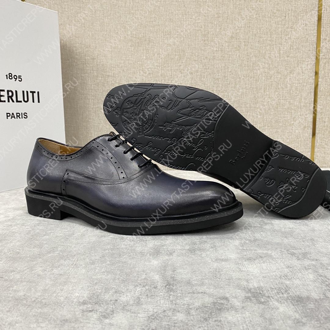BERLUTI DEMESURE OXFORD BLACK GREY S5803-V1