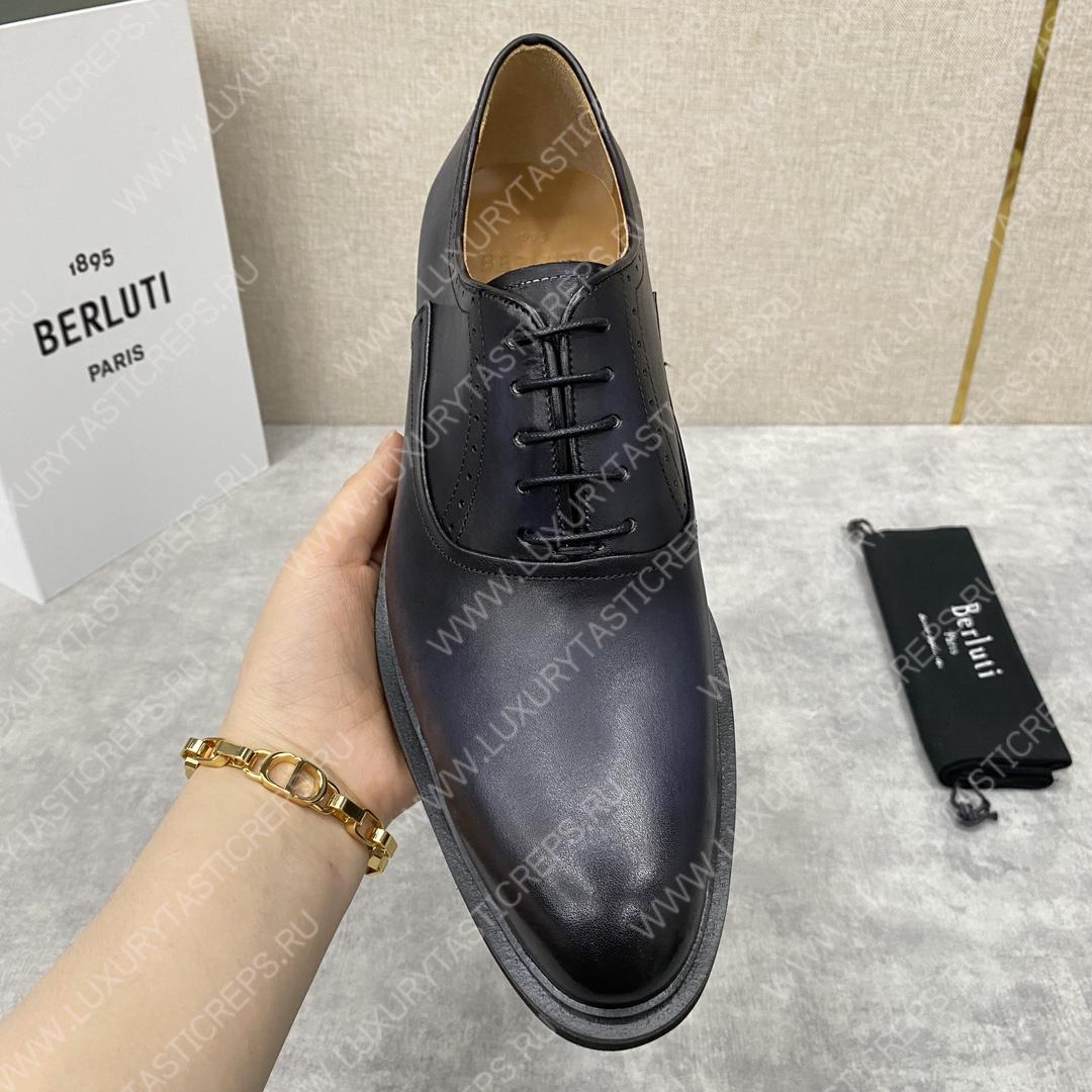 BERLUTI DEMESURE OXFORD BLACK GREY S5803-V1