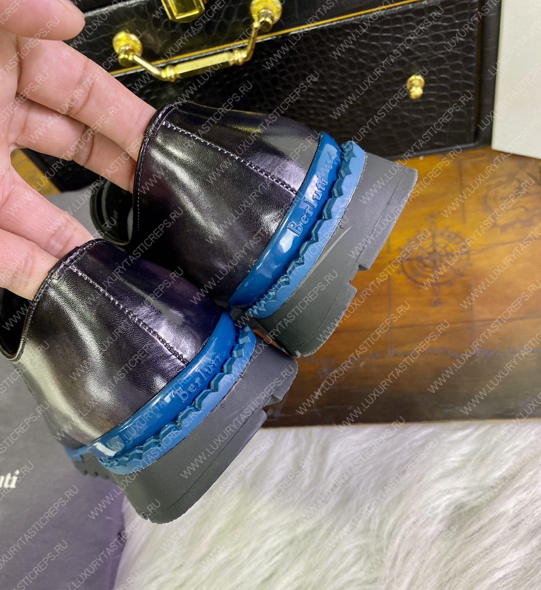 BERLUTI LEATHER OXFORD PURPLE S4440-VX1