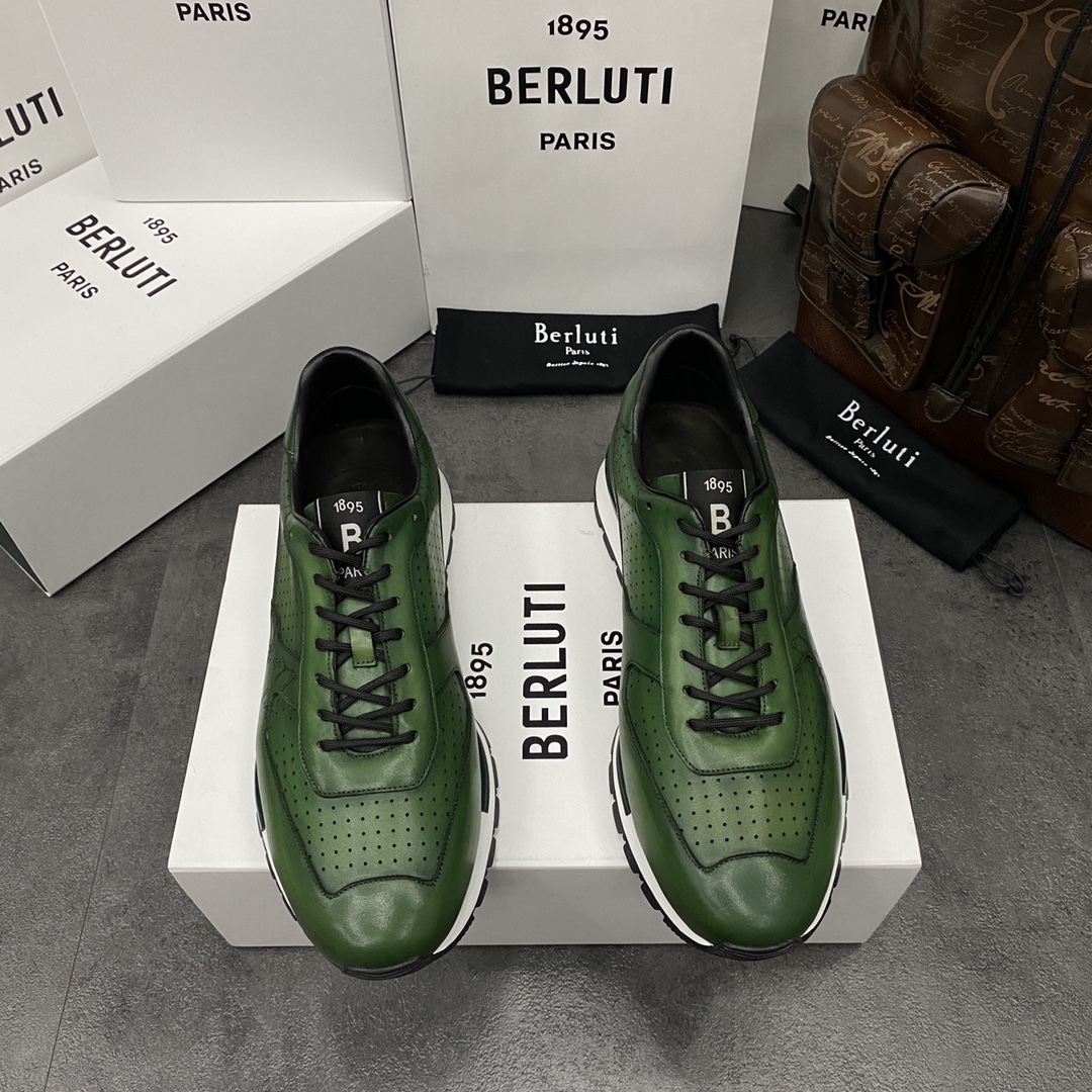BERLUTI FAST TRACK SNEAKER LIGHT GREEN S5425-V2