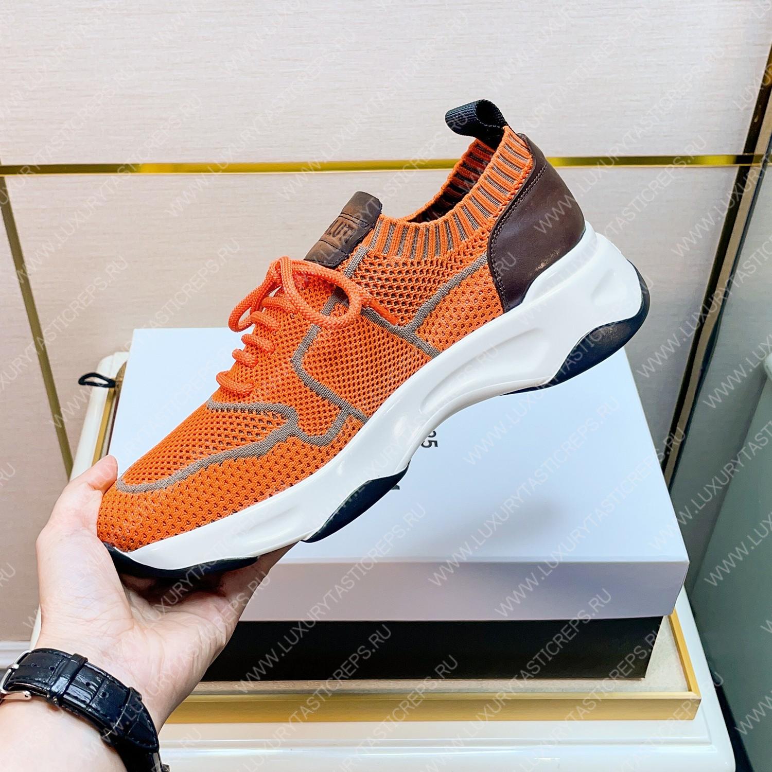 BERLUTI SHADOW KNIT SNEAKERS ORANGE S4918
