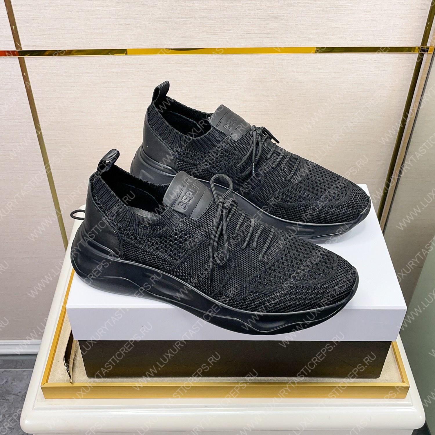 BERLUTI SHADOW KNIT SNEAKERS BLACK S4918