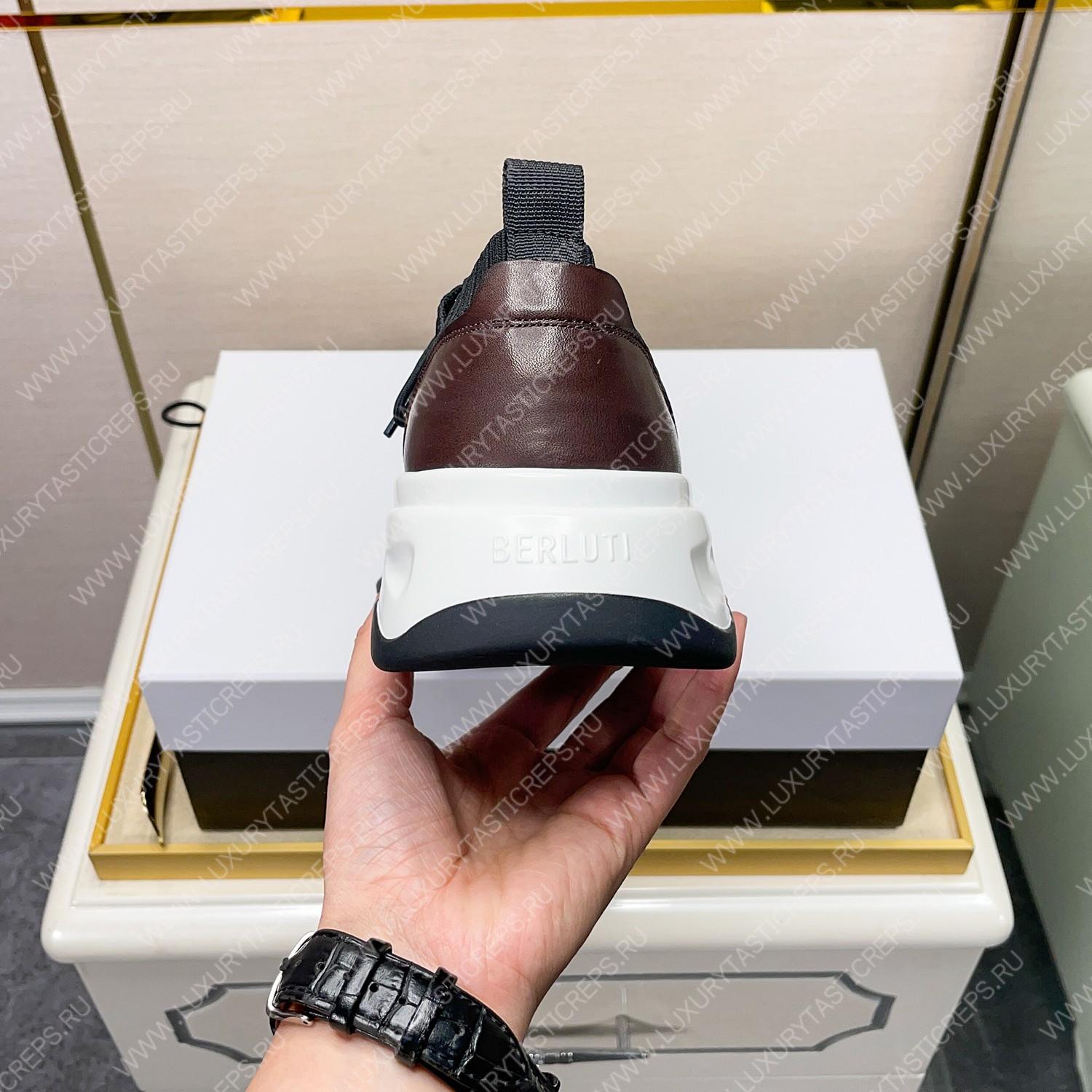 BERLUTI SHADOW KNIT SNEAKERS BLACK S4918